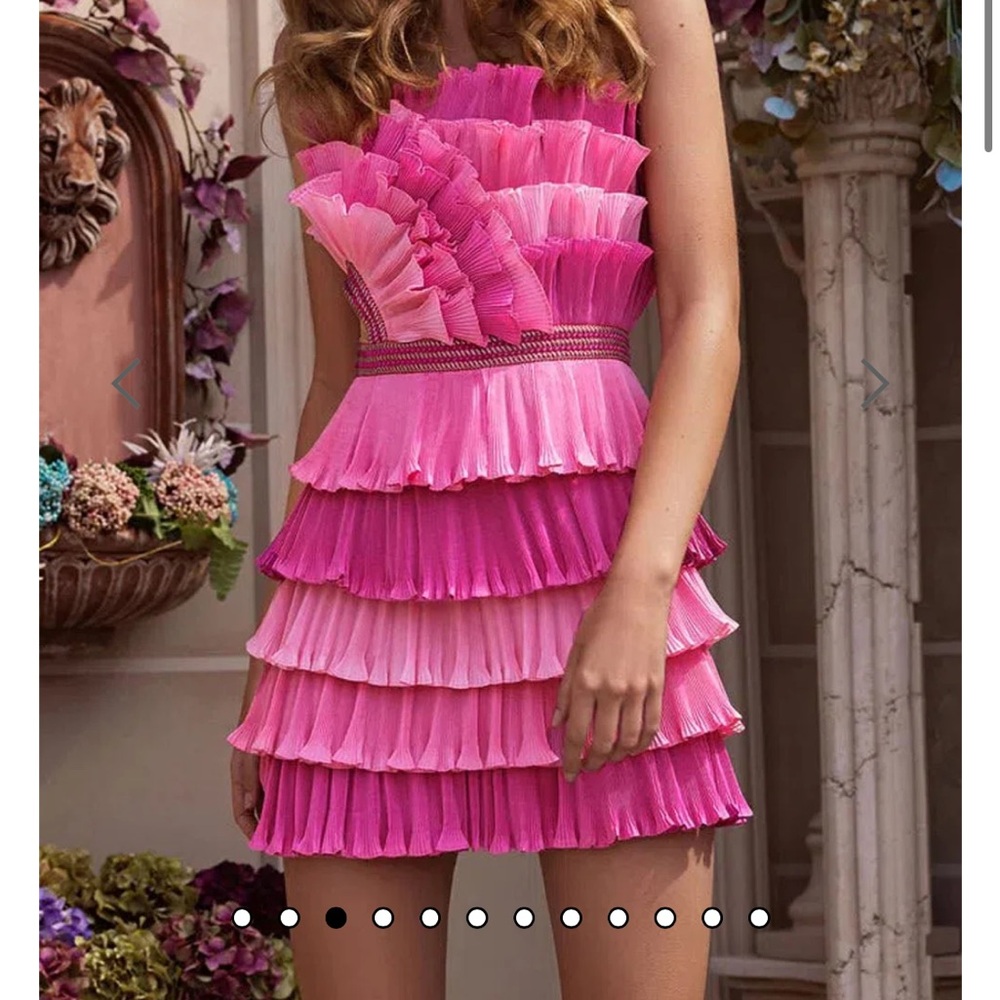 Tiered Ruffle Mini Dress - Pink
